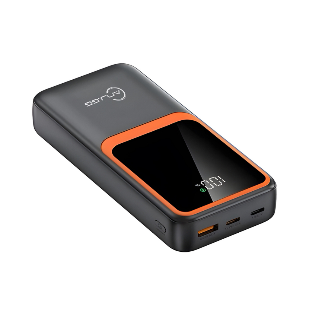 Power Bank 20000mAh 33W Super Rápido com Duas Saídas de Cabo + USB Preto em Oferta na Shopee