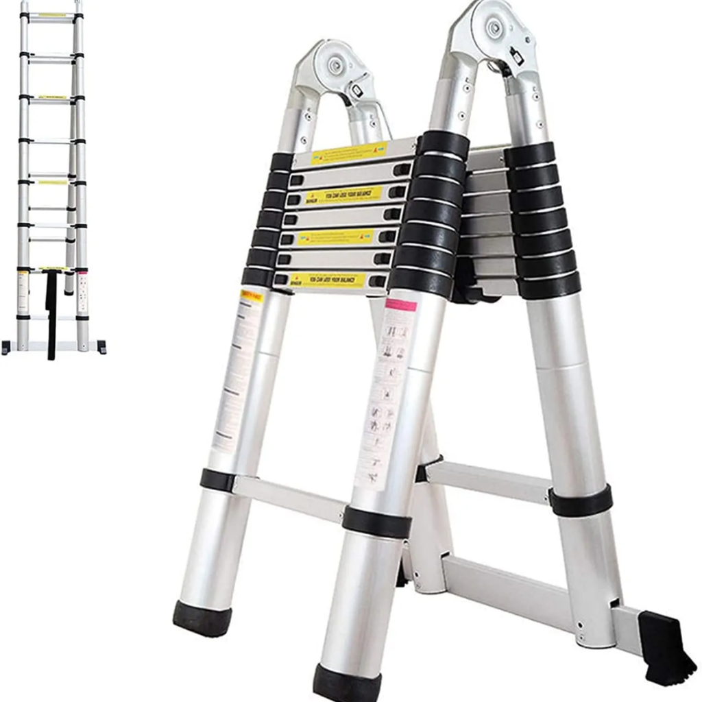 Escada Telescópica Dupla 16 Degraus 5m Aluminio De Qualidade