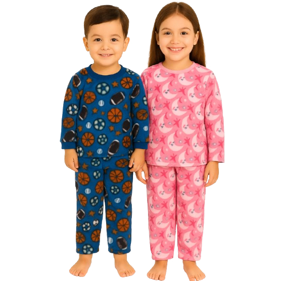 Pijama Soft Infantil Inverno Unissex – Menino e Menina com Estampas Sortidas e Quentinho