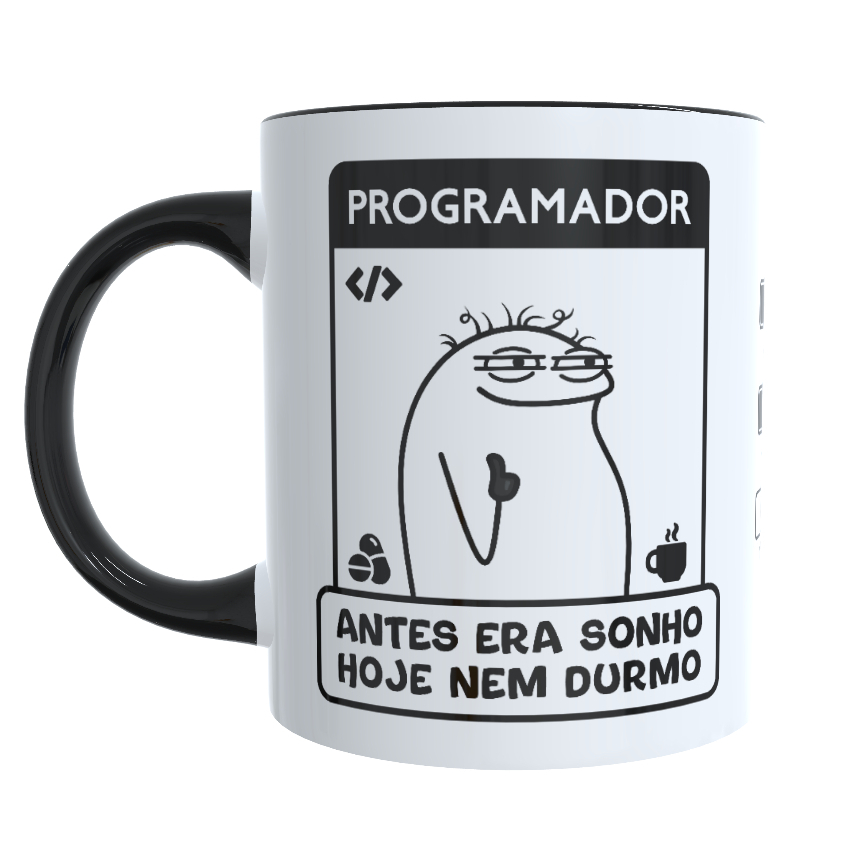 Caneca Programador Engraçada – Antes era sonho - Cerâmica 325ml - Presente Nerd, Dev e TI