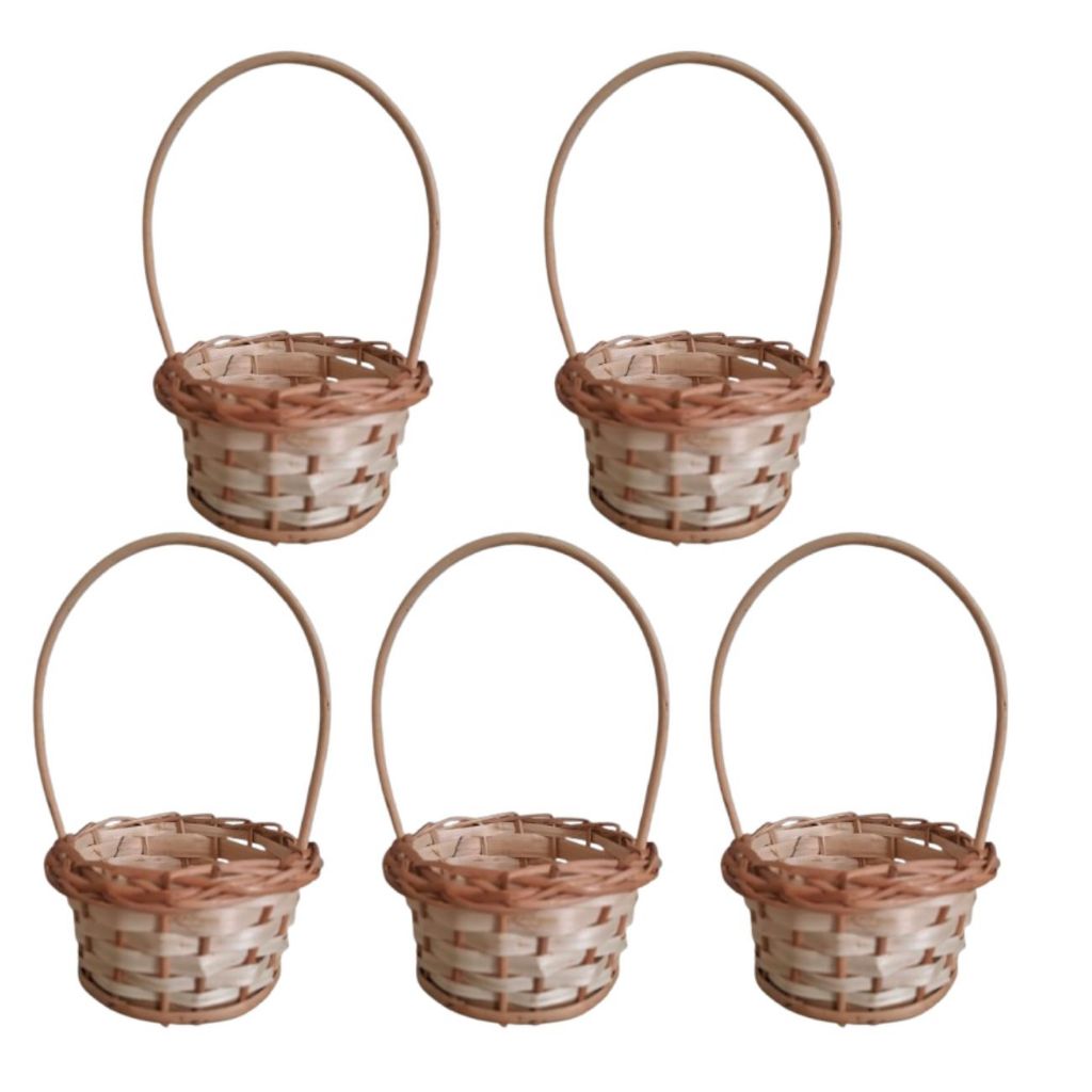 5 mini cestinha vime 12x7alt lembrancinha cesta vime