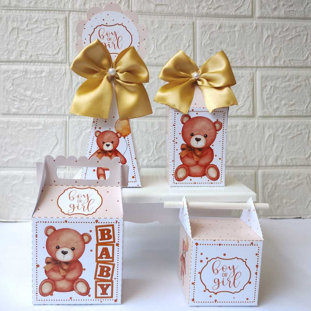 KIT FESTA cha revelaçao neutro Personalizado pegue e Monte Lembrancinhas - Aniversário - Caixinha Personalizadas - pape