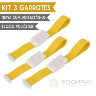 Kit 3/1 Garrote em Tecido Amarelo 40cm Descarpack * ENVIO NO MESMO DIA UTIL * em Oferta na Shopee