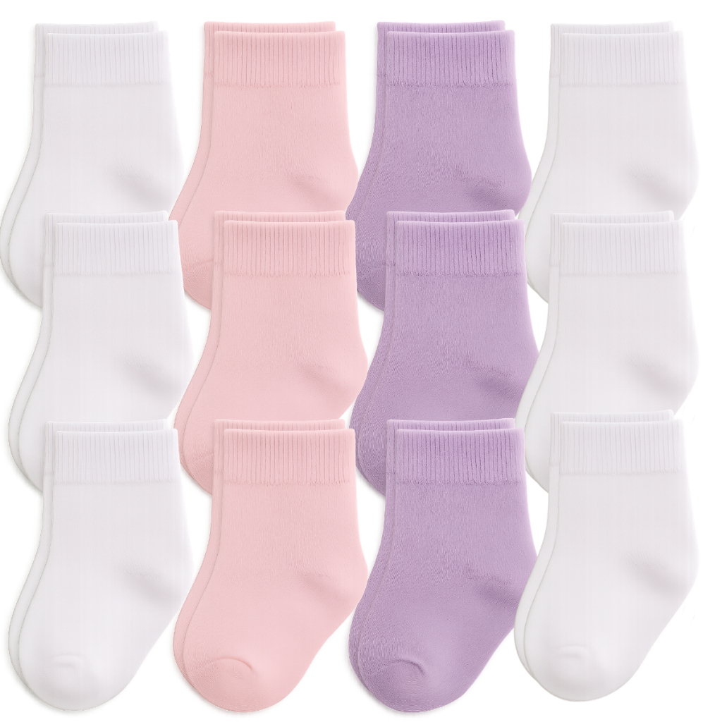 Kit Pares Meias Bebê RN Recém Nascido Essencial Enxoval Saída Maternidade 0-10 Meses Lisa Fina