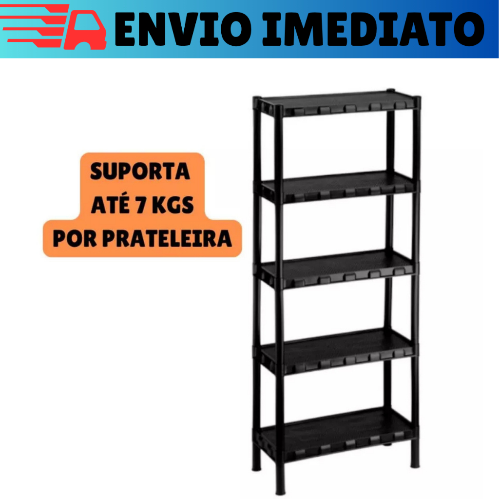 Estante Prateleira Grande 5 Andares Organizadora Modular Multiuso Plástico em Oferta na Shopee