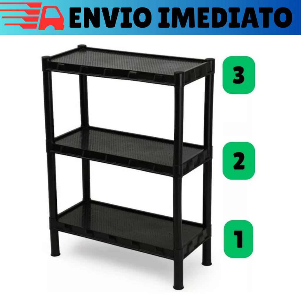 Estante Plástica Prateleira Organizadora Modular Multiuso 3 Andares Resistente 7 kgs