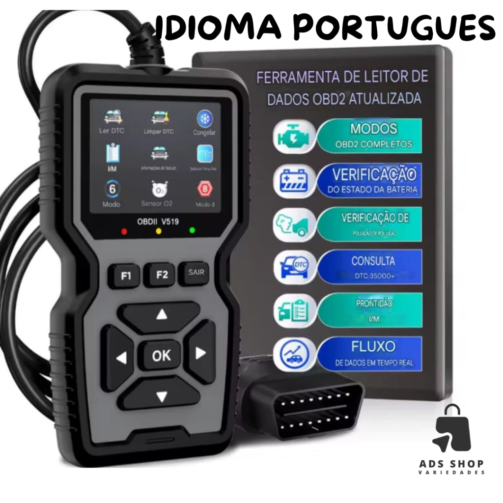 Scanner Automotivo Obd2 Profissional Idioma em Portugues em Oferta na Shopee