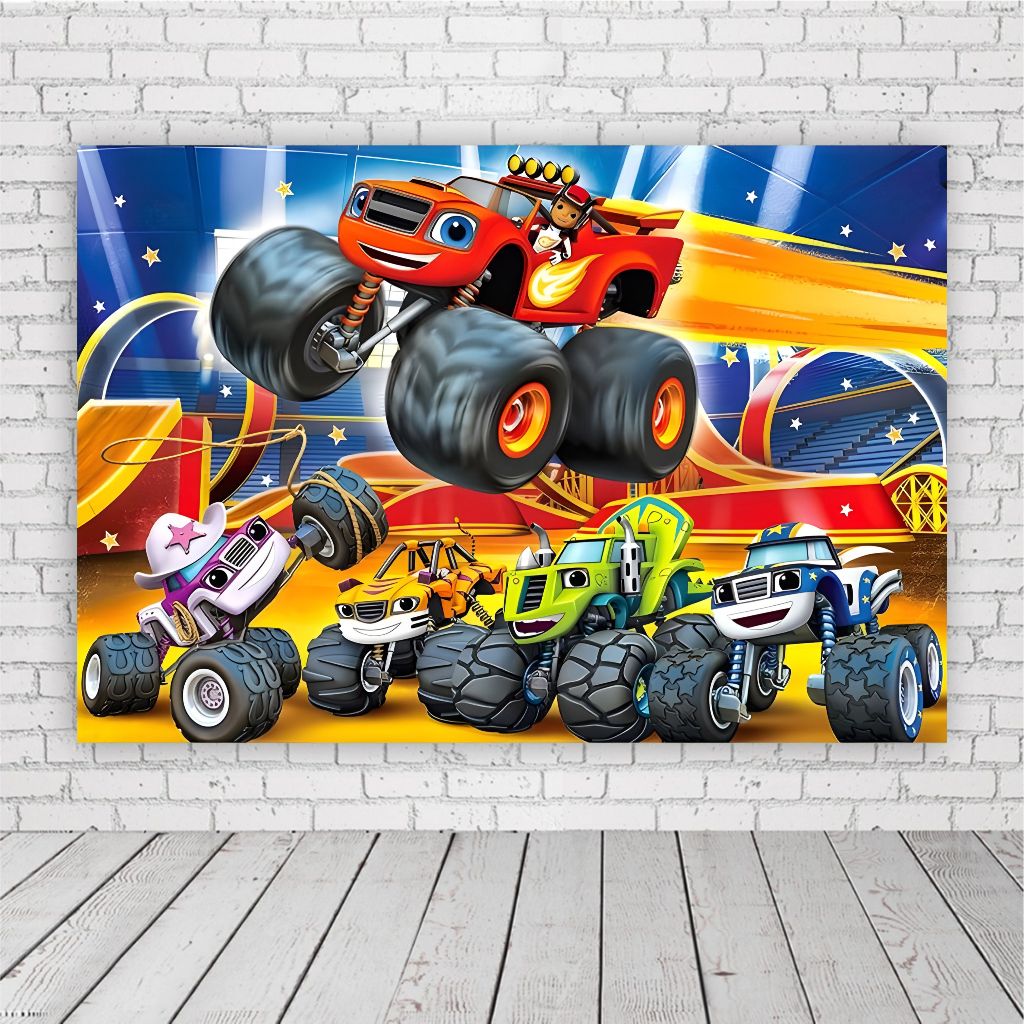 Painel Retangular em Lona Fosca - Monster Machine
