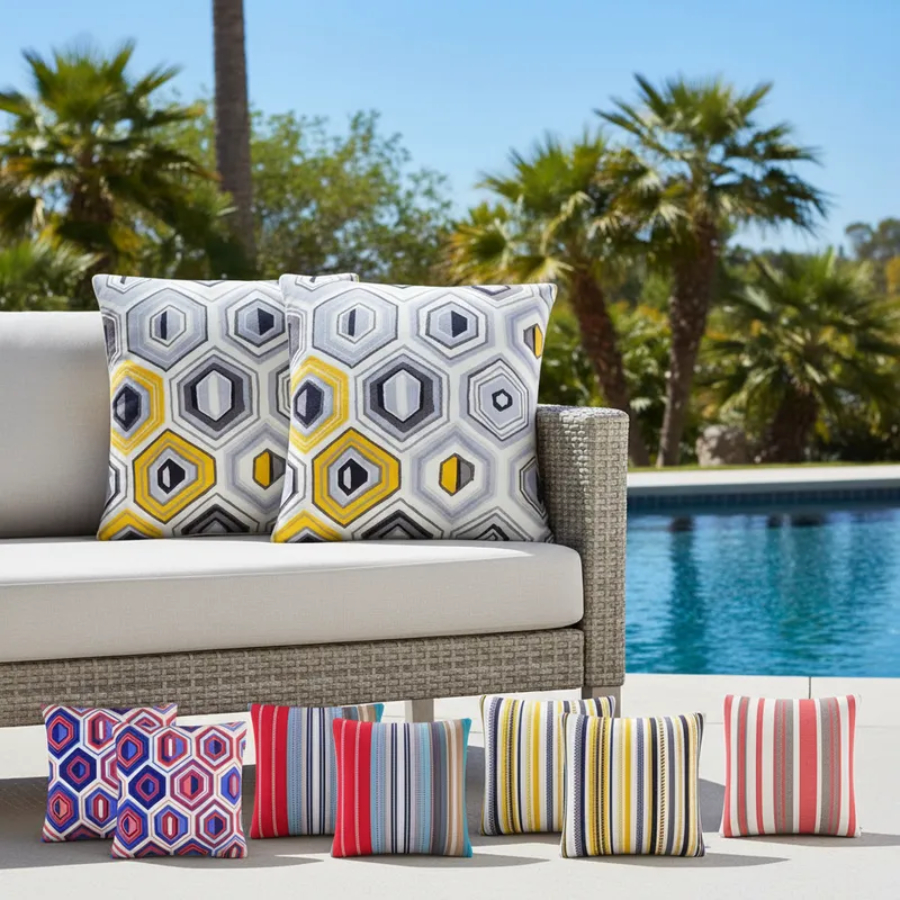 2 Capa Almofada 45x45 Impermeável Acquablock Piscina praia Varanda area externa sofa poltrona estamp