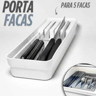Organizador De Facas Porta Facas De Gaveta De Cozinha Suporte De Facas Faqueiro Com 5 Div…