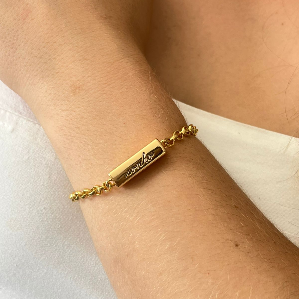 Pulseira Feminino Dadinho Amor, Gratidão, Amizade e Sonho. Alta Qualidade