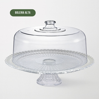 Boleira C/ Tampa Luxuosa Tortas Doces Cozinha Base Vidro Tampa Acrílico - Ruvolo Viena em Oferta na Shopee