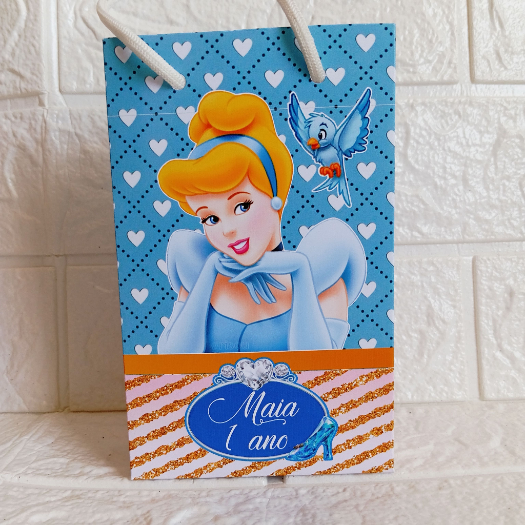Sacolinha Personalizada Cinderela - PEGUE E MONTE - TAMANHO P