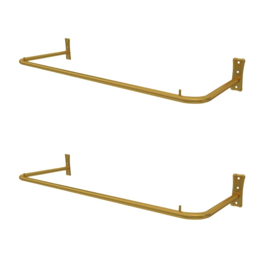 Kit 2 Araras de Roupa Fixa Para Lojas Closets Provadores Suporte Para Cabides - Aço 60cm