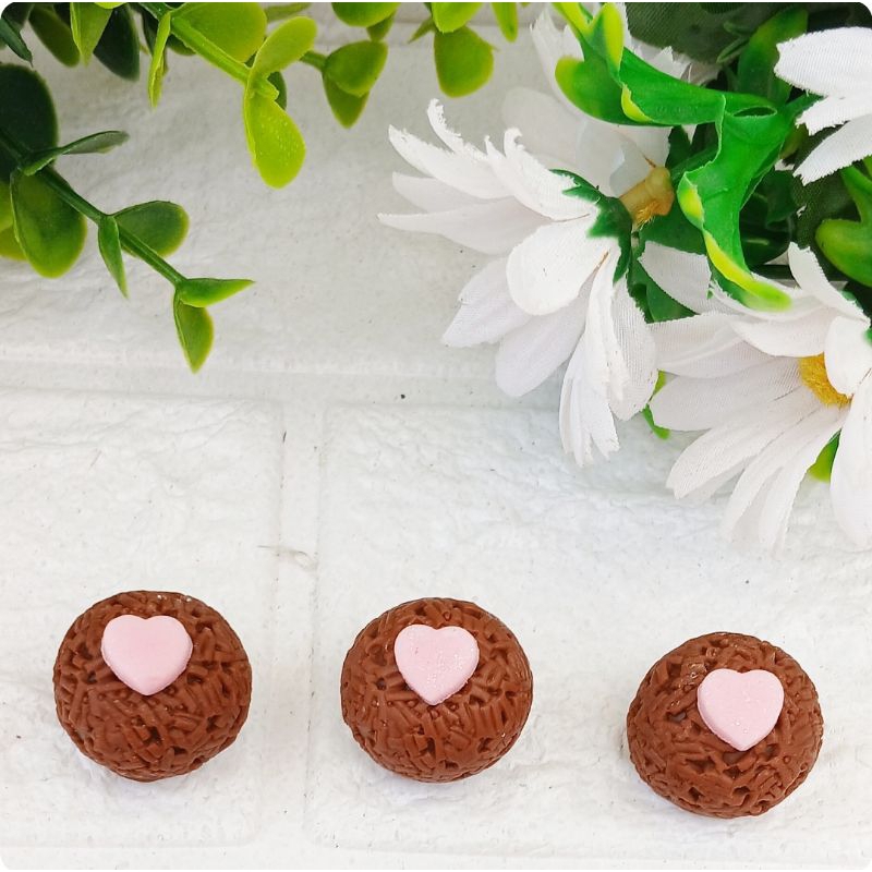 Detalhes do Mini  coraçãozinho de açúcar comestivel rosa bb para brigadeiros trufas cake donuts
