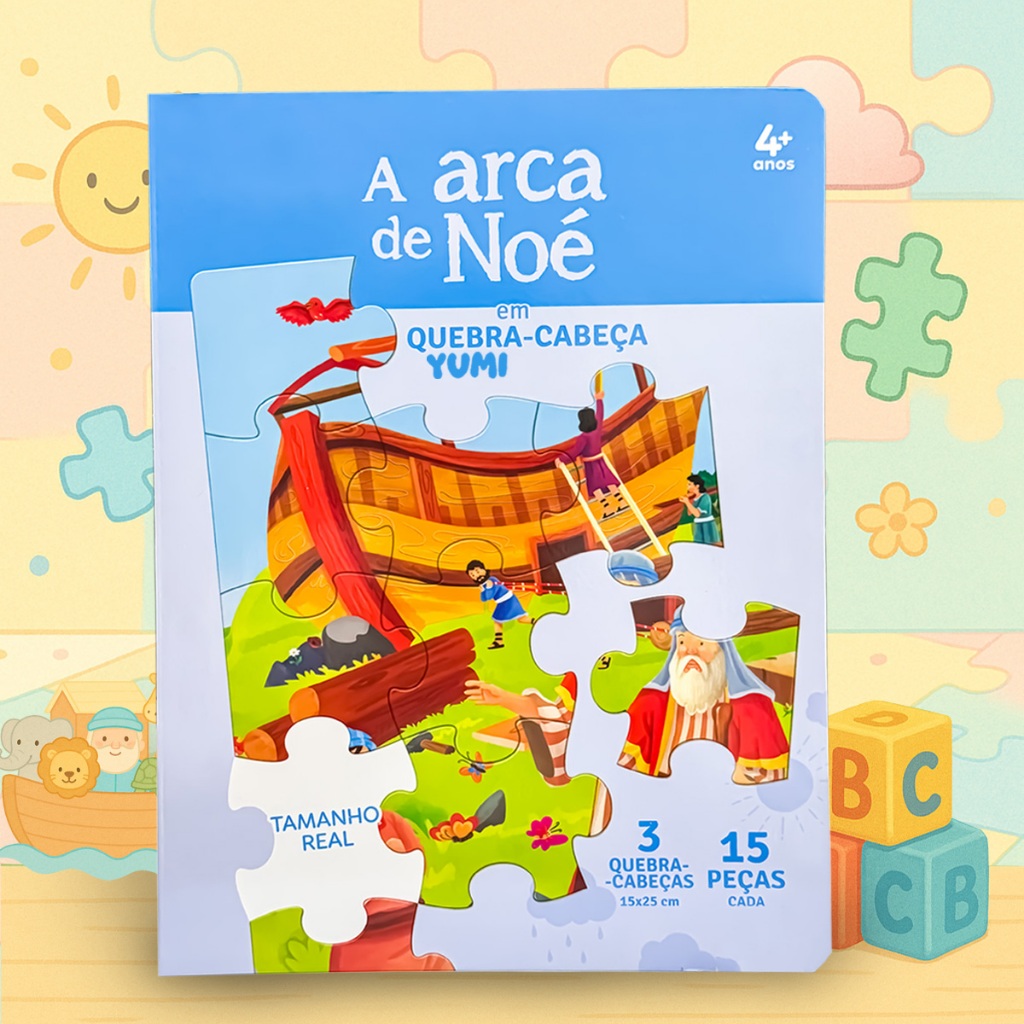 Livro Infantil A Arca De Noé Em Quebra-cabeça | Bíblia Infantil Leia E Divirta-se 4 A 12 Anos 45 Peças em Oferta na Shopee
