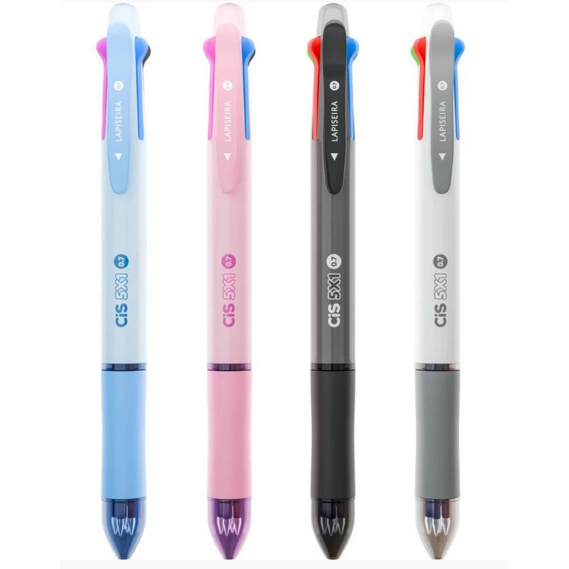 Caneta e Lapiseira Retrátil 5x1 0.7mm CIS