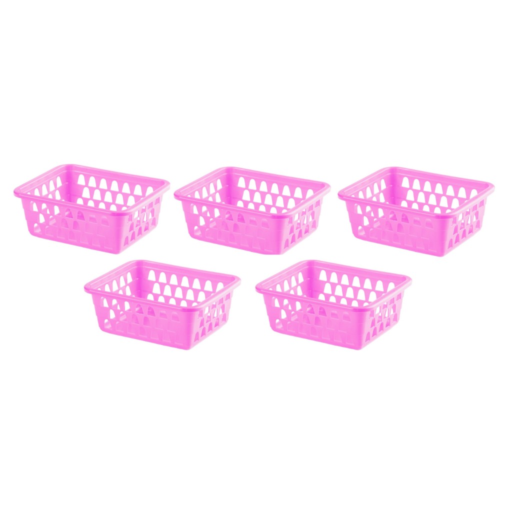 Kit 5 Cesto Organizador Multiuso Lavanderia Retangular Empilhavel  16x12x6 em Oferta na Shopee