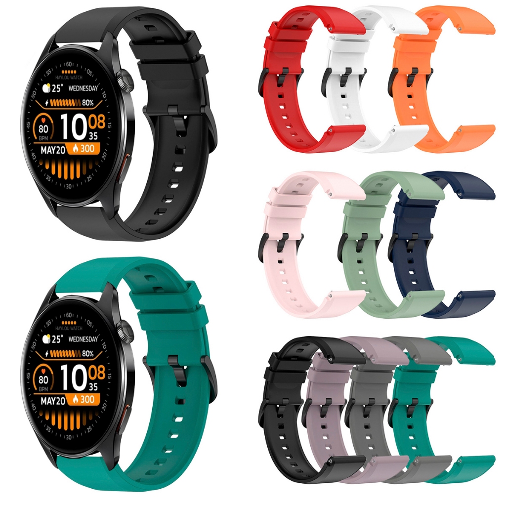 Pulseira De 22mm Compativel Com Smartwatch Haylou Watch 4s De Silicone ajustavel