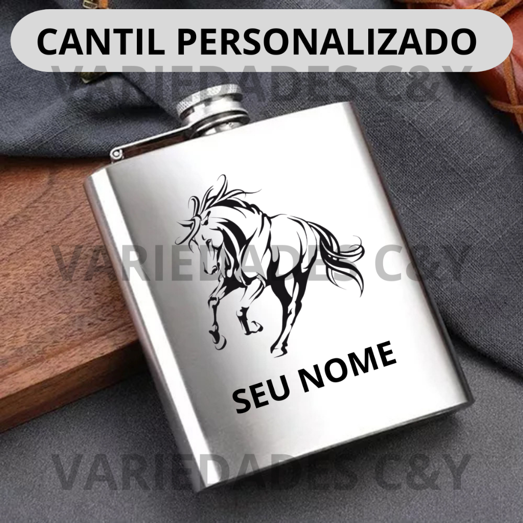 Cantil Inox Personalizado Gravação a Laser Brinde Corporativo em Oferta na Shopee