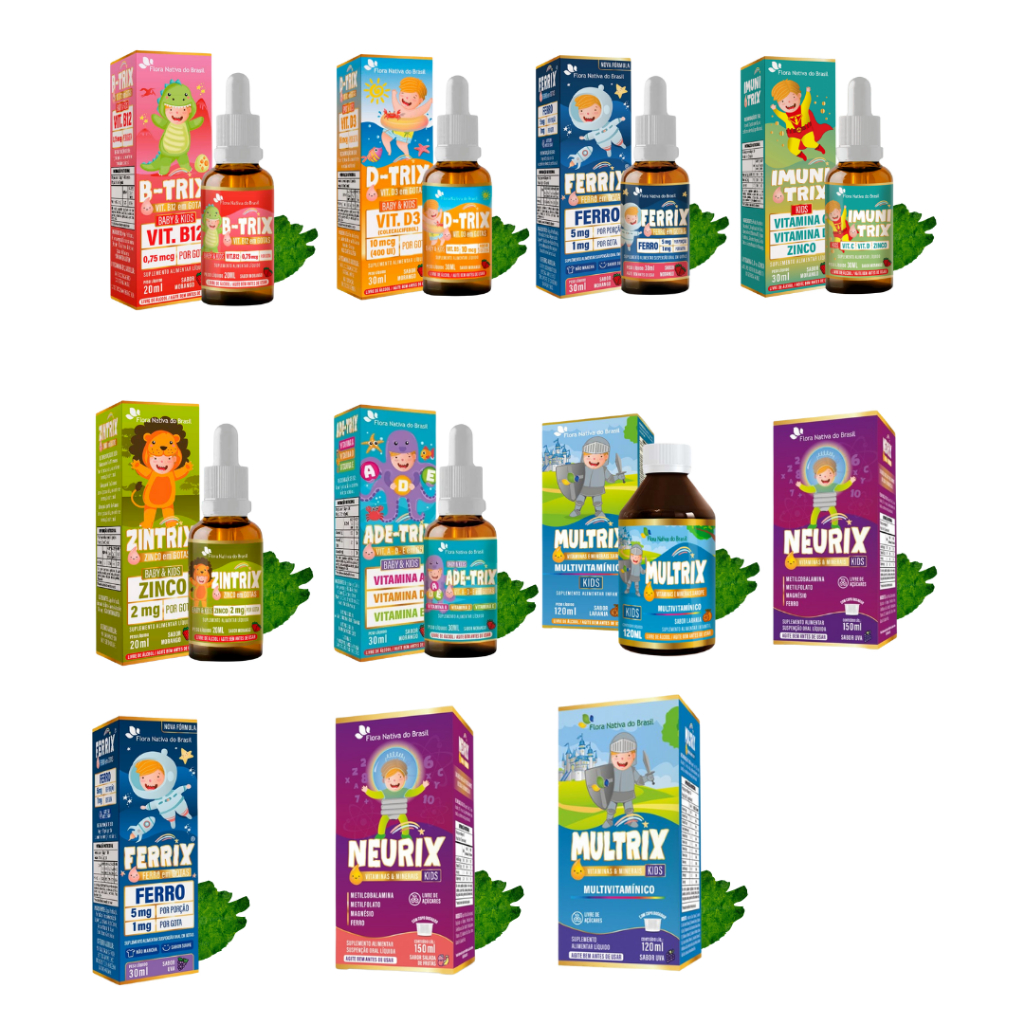 Suplemento Alimentar (B-trix, D-trix, Ferrix, Imunitrix, Zintrix, ADE-trix, Multrix e Neurix)