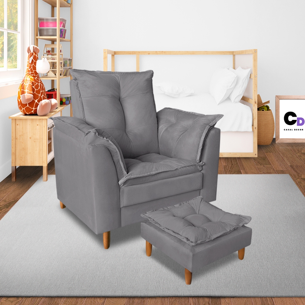 Poltrona Opala Amamentação Puff Poltrona de Amamentação Pé Palito — R$ 399,99 em Shopee, 33% OFF