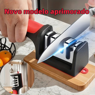 1/3/5 Afiador De Faca 3 Estágios Amolador Profissional Com Afiação Rápida Em Aço Inoxidável