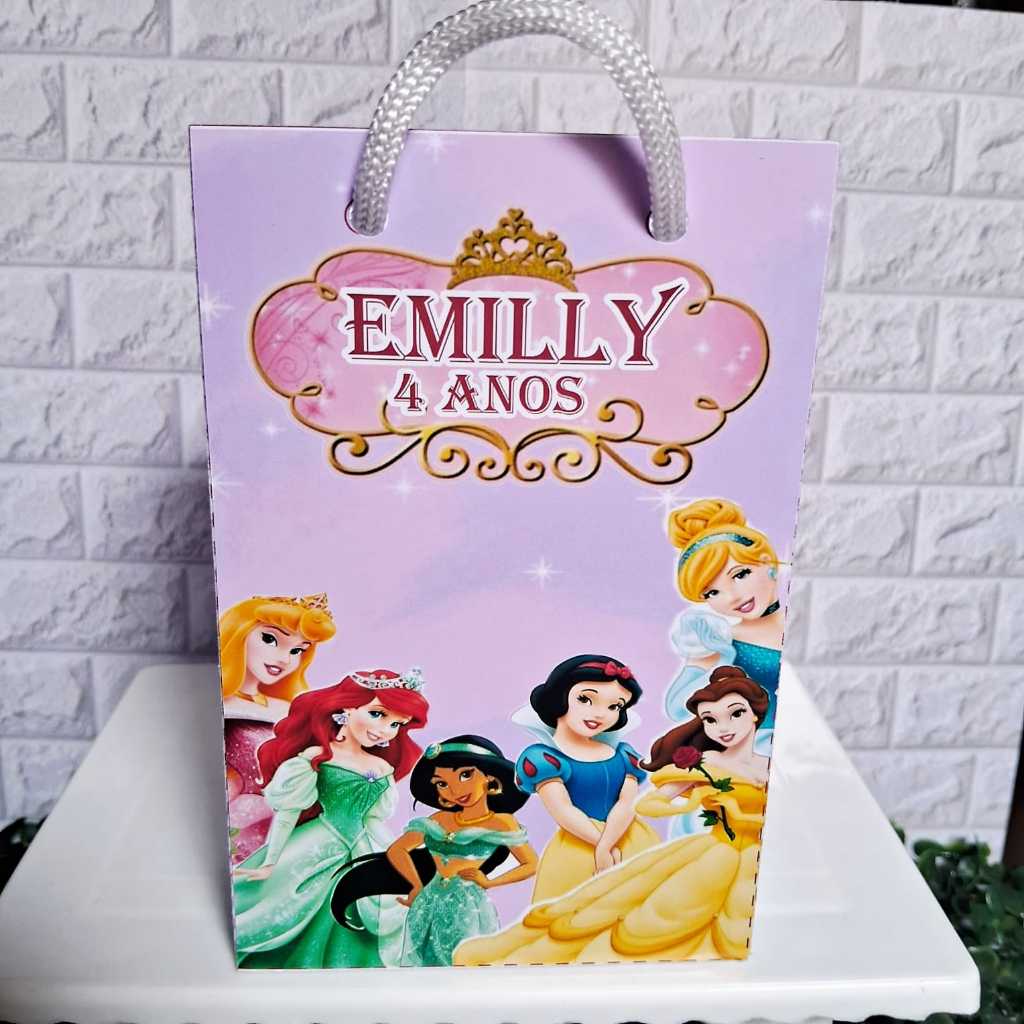 Sacolinha Surpresa Personalizada p Princesas Disney /festa infantil/aniversario