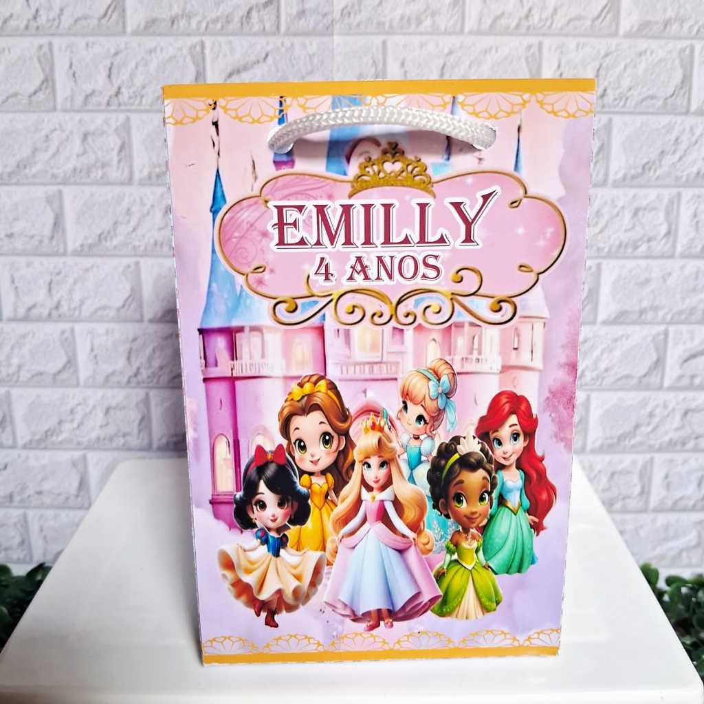 Sacolinha Surpresa Personalizada Princesas Cute Disney/festa infantil/aniversario