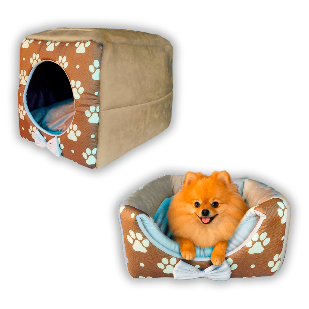 Casinha Toca Cama Iglu 2 Em 1 Cachorro Cão E Gato Tam P, M e G