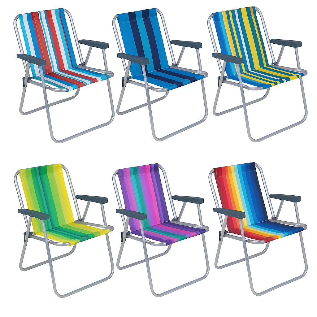 Cadeira De Praia BEL Alta 100% Alumínio Super Resistente Praia Verão Piscina Dobrável - Original Bel — imagem 2 de 2