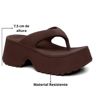 tamanco feminino plataforma alta,  sandália plataforma alta Wing - Lançamento em Oferta na Shopee