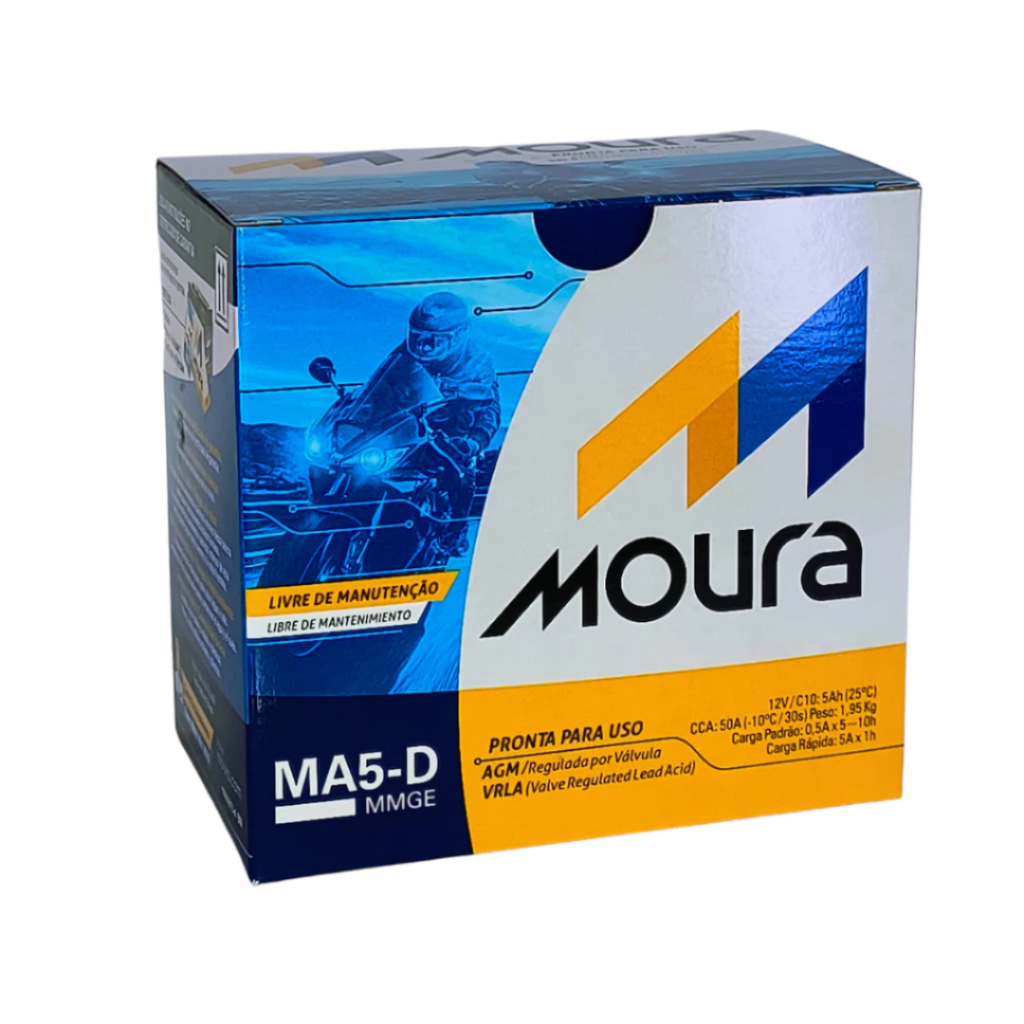Bateria Moto Moura Ma5-d 5ah Cg/titan/fan/pop/cb250f/bros150/160/xre190/fazer150 em Oferta na Shopee