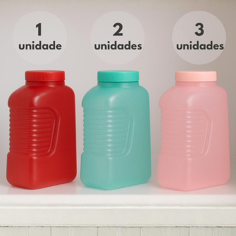 Kit Garrafa Plástica 2L com Tampa Colorida - Para Água, Suco, Chá ou Leite | 1 a 5 Unidades