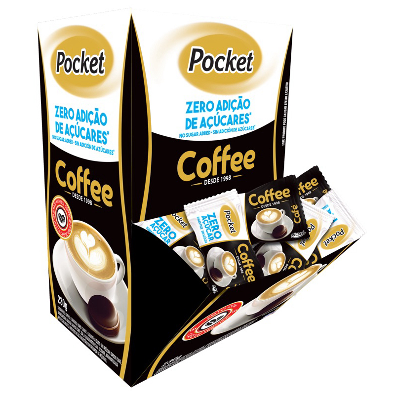 Bala de Café Zero Açúcar Pocket Coffe 230g com 100 unidades - Original Riclan