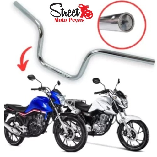 Guidão CG Cargo / Fan / Titan 150 160 – Cromado Premium com Rosca p/ Pesinho | Alta Resistência/variação com peso!!