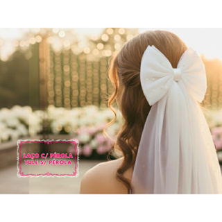Laço Pre - Wedding - Laço Nupcial - Cha Langeri - Véu com Pérolas - Luxo - Charme Perfeito em Oferta na Shopee