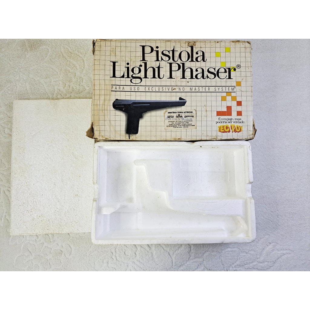 Caixa com Isopor Pistola Light Phaser Master System Original - Sega Tectoy somente isso sem a peça