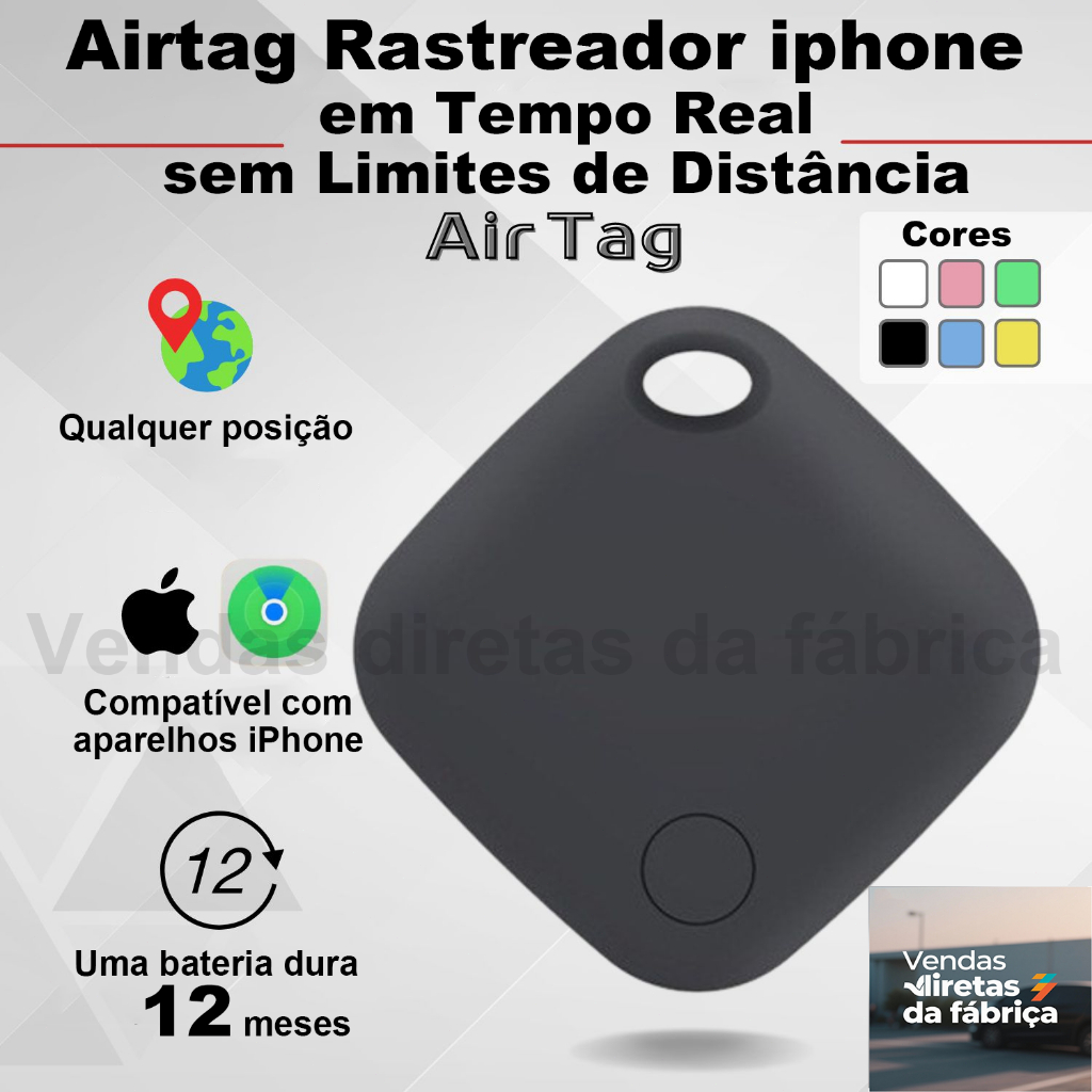 Kit com 1 a 5 Localizadores de Rastreador GPS Iphone MFI Tempo Real Longa Distância para Criança Moto Mala Cachorro Gato