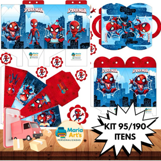 KIT LEMBRANCINHAS DE FESTA COM 95/190 ITENS TEMA: HOMEM ARANHA BABY C/SEM NOME- ENVIO RÁPIDO!!! em Oferta na Shopee