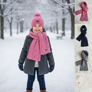 Cachecol Infantil em Tricot Tamanhos 1 a 8 Anos Menino / Menina em Oferta na Shopee