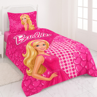 Lençol Cobre Leito Solteiro + Fronha Barbie Pink em Oferta na Shopee