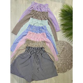 Short listrado feminina tecido crepinho  leve e confortavel em Oferta na Shopee