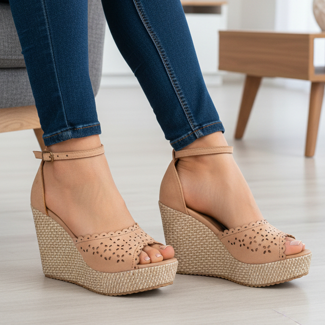 SALTO ANABELA SANDALIA FEMININA CONFORTAVEL SOLADO ANTE-DERRAPANTE em Oferta na Shopee