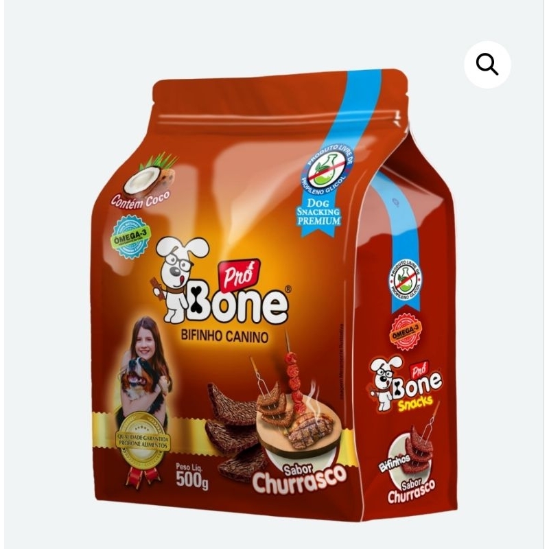 Bifinho Pró Bone Sabor Churrasco Grelhado para Cães Pacote 1kg