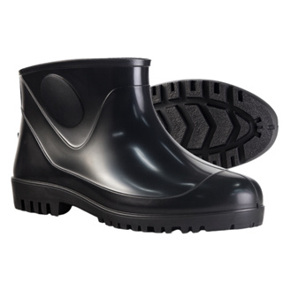 Bota de Borracha Cano Curto Preta Impermeável Antiderrapante Profissional Limpeza Cozinha Jardim em Oferta na Shopee