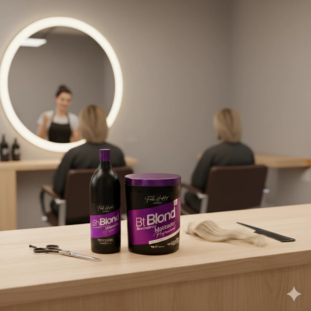 B-Tox Orgânico Blond + Shampoo Anti Resíduos Blond 1000gr Feel Happy