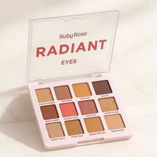 Paleta de Sombras 12 Cores Radiant Eyes Ruby Rose em Oferta na Shopee