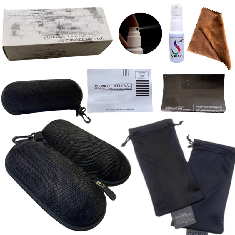 Estojo Universal Completo: Kit com Spray Limpa Lentes, Flanela e Saquinho de Microfibra