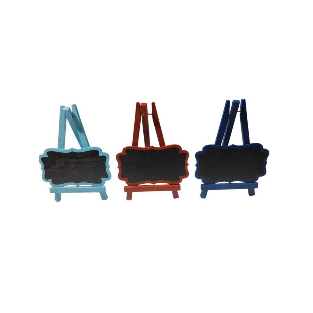 Kit 3 Mini Quadro Negro Cavalete 8x5cm - Mini Lousa - Enfeite - Decoração - Escrever - Enfeite de Mesa Chá Revelação